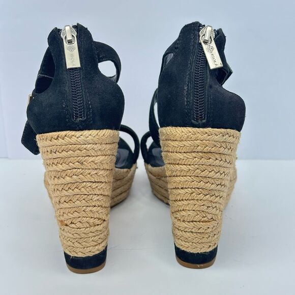 Isola Size 8 Womens Sandals Black Espadrilles Wedge Strappy Open Toe Shoes - Picture 4 of 6